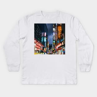 The Myeong-dong in South Korea Kids Long Sleeve T-Shirt